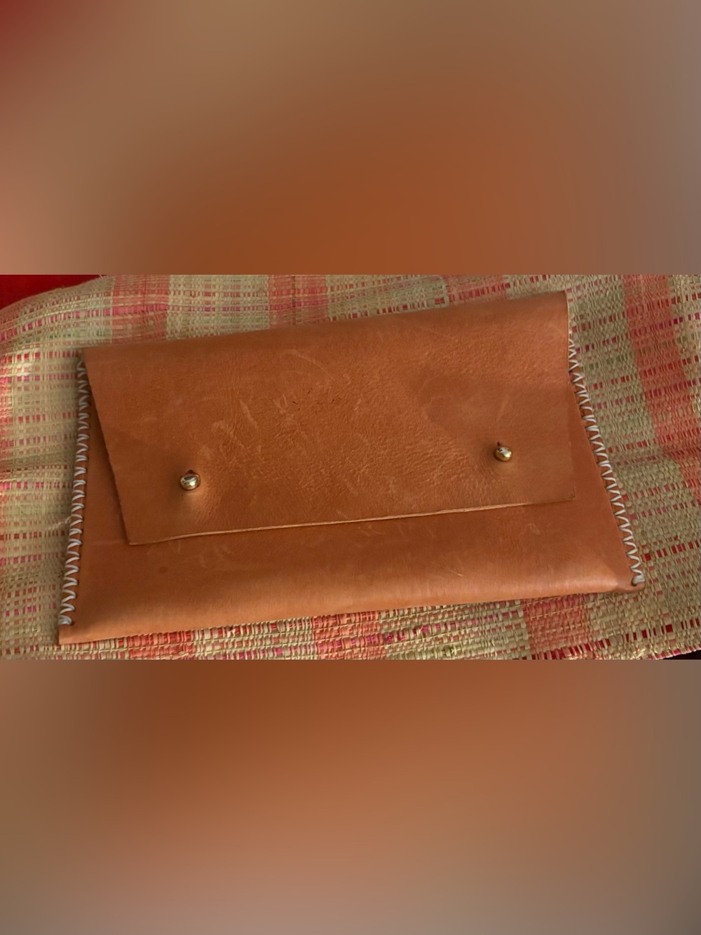 Noonday Brown and blue Leather clutch Stylish Everyday Carry